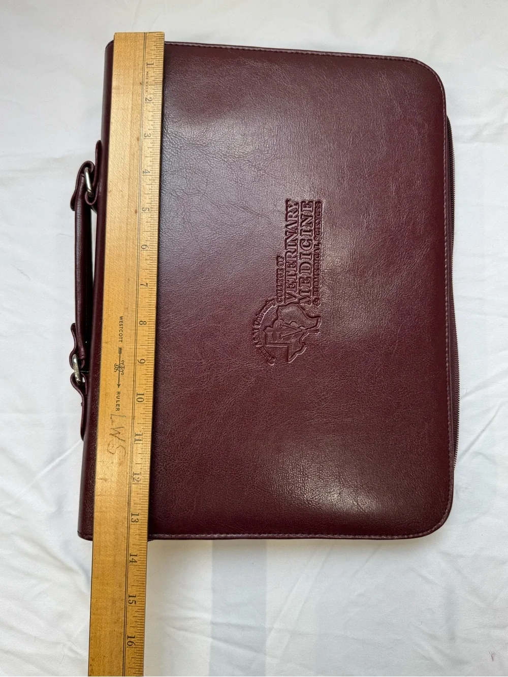 Texas A&M Vet Med Embossed Leather Portfolio Maroon Aggies Grad Gift DVM